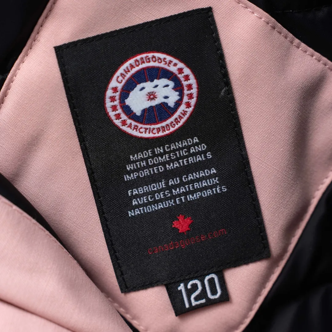 P660 CANADA GOOSE丨Canada Goose C08 children's clothing, children's hooded down jacket Color: Shapi Pink Size: 110-160